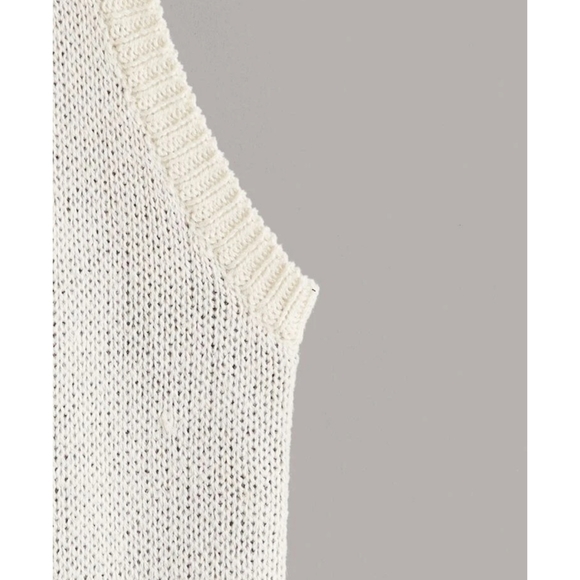 Y2K 90s Yin Yang Style Sweater Vest Black White Sleeveless Round Neck S, M, XL - Picture 3 of 6